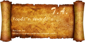 Topán András névjegykártya